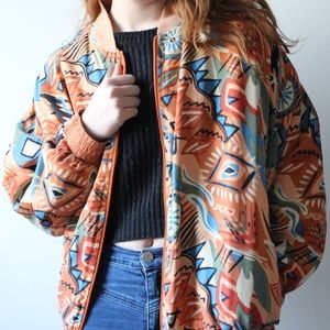 Vintage 90s Retro Windbreaker  Bomber Jacket